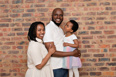 family photo with three year old in the studio