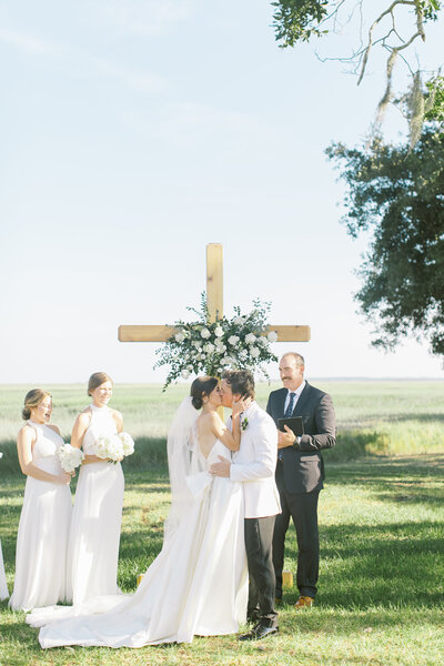 wedding ceremony first kiss photographed by mary catherine echols