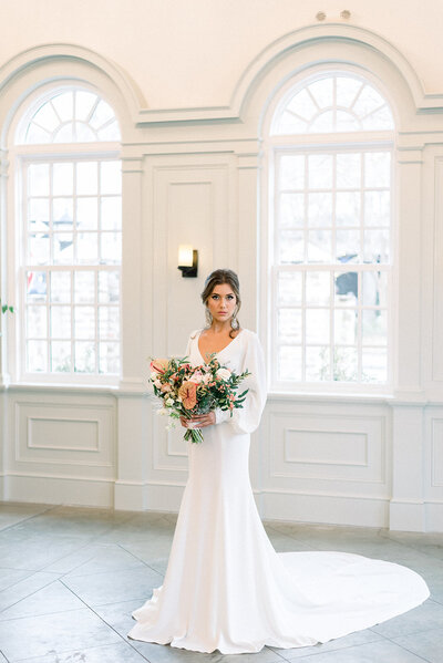 sheer sleeve a line wedding dress with pockets dancing