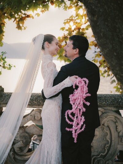Couple portrait at villa del Balbianello, by Lake Como wedding Photographer Andreas K. Georgiou