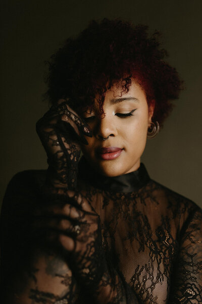 Anonymous photo of a woman with red hair at Richmond boudoir studio