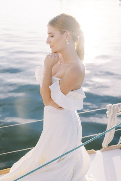 Bridal portrait on the water
