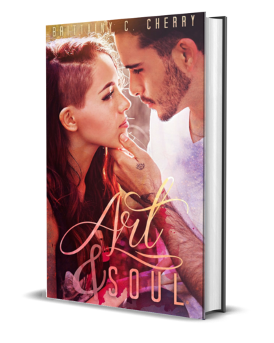 man with beard wearing a white shirt looks down on the cover of the air he breathes by romance author brittainy cherry