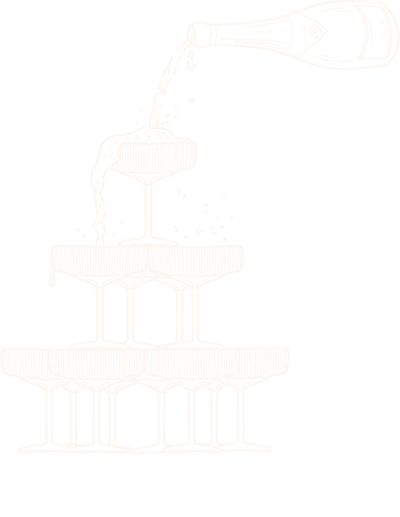 hand illustrated champagne tower