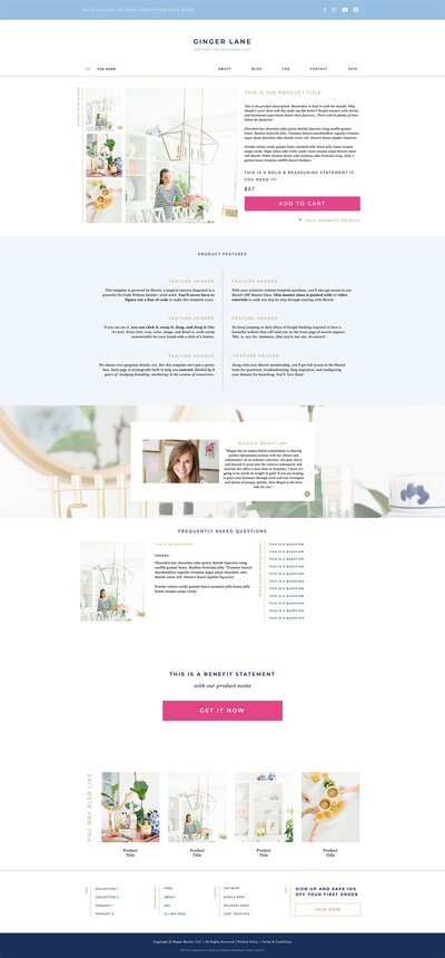 Showit Website Template for Bloggers