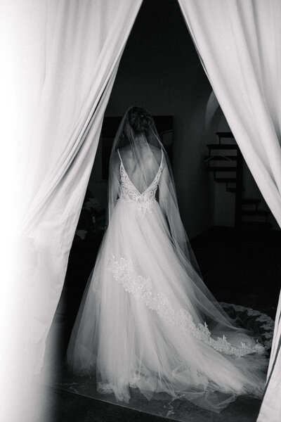 bride getting ready at suite in cap rocat mallorca