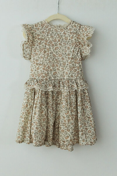 floral sage and blush dress for girls