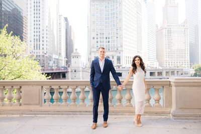 Light and Airy downtown Chicago engagement photography.