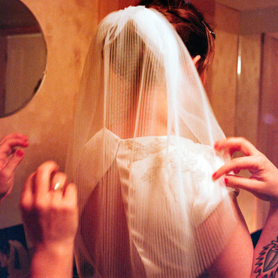 Wedding bride film photography candid Portland Seattle