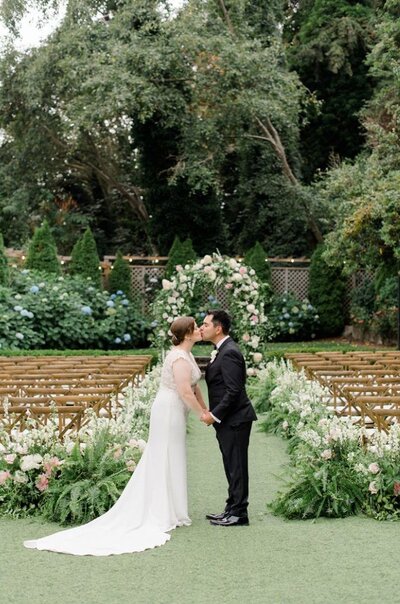Indoor ceremony setup Colorado wedding venue