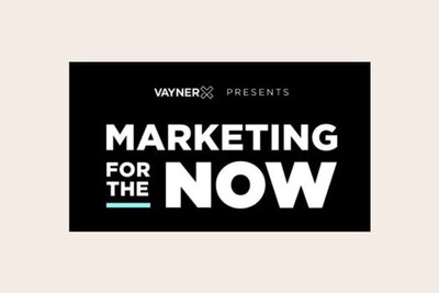 Logo for Marketing for the Now, a marketing webinar series presented by VaynerX.