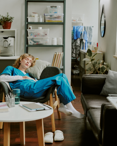 Nurse facing fatigue and burnout