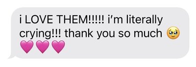 Test message from client who loved their senior portrait session and photo gallery
