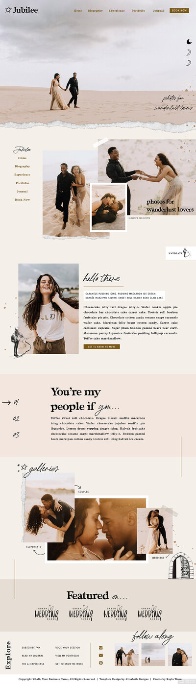 Showit Website Template: Jubilee
