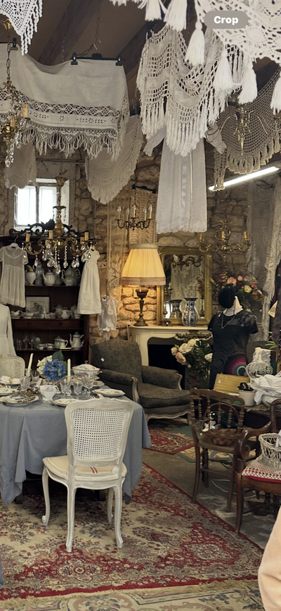 Local French brocante visited during Chateau Charente retreats, with antiques and vintage treasures to discover.