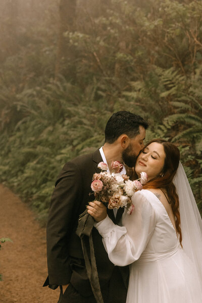 moody and romantic forest elopement