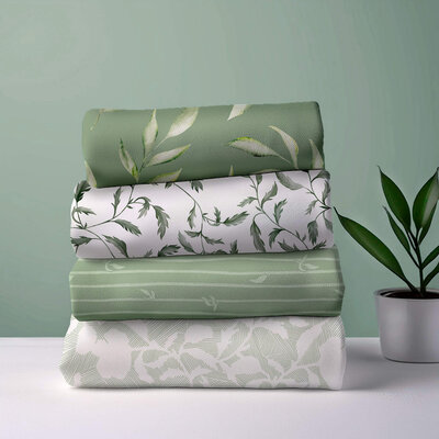 Mockup 4 stoffen stapel Green version