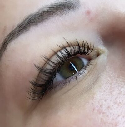 Newly finished eyelash extensions