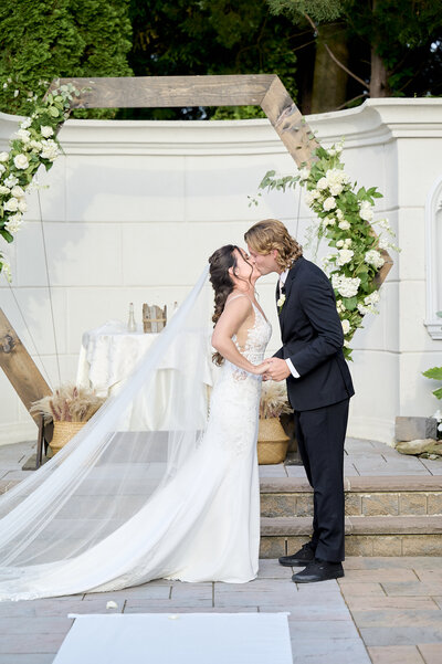 Bride & Groom Kiss at Ceremony