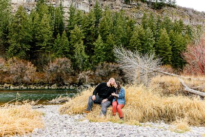 Engaged Couple by river