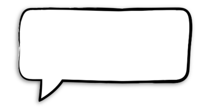 white talking bubble with black outline variation 3