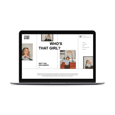 Showit website ontwerp voor Studio Baybee op macbook