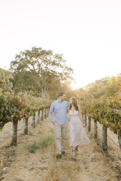 Engaged couple holding hands during Cordevalle engagement shoot