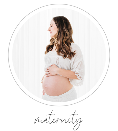 Studio maternity photography session on an all white backdrop. Shot in a clean, classic, timeless style by Magnolia, Texas photographer Bri Sullivan.