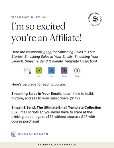 screenshot of affiliate program acceptance