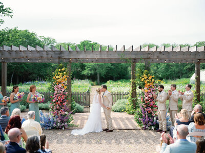 Garden theme wedding ceremony at Grand Lady Austin planned by Bianca Nichole and Co