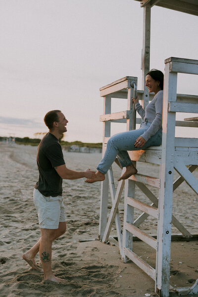 Vermont Wedding Photographer | Sincerely Liz Photography Documentary Wedding, Engagement, Elopement, Maternity and Newborn Photographer in New England | Engaged couple at the beach