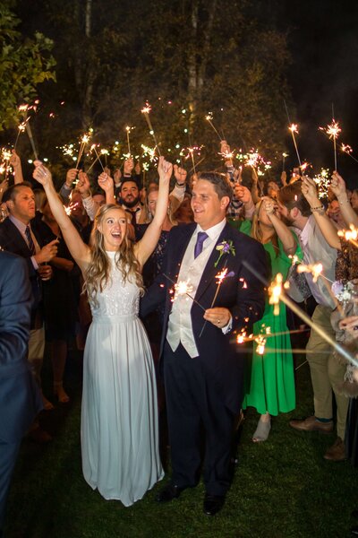 Sparkler send off UK wedding