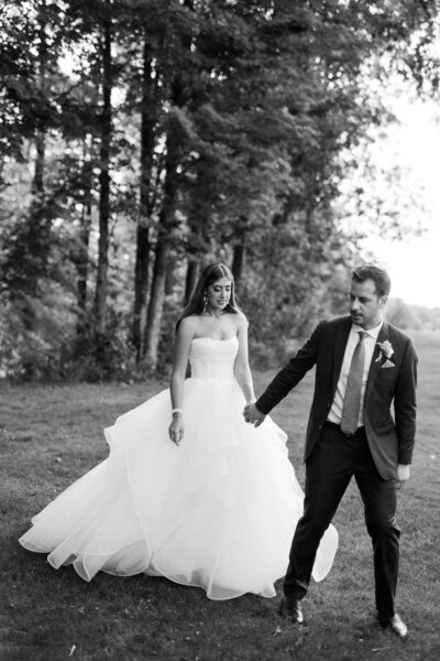 Wedding party walking at Glen Foerd Estate in Philadelphia, PA