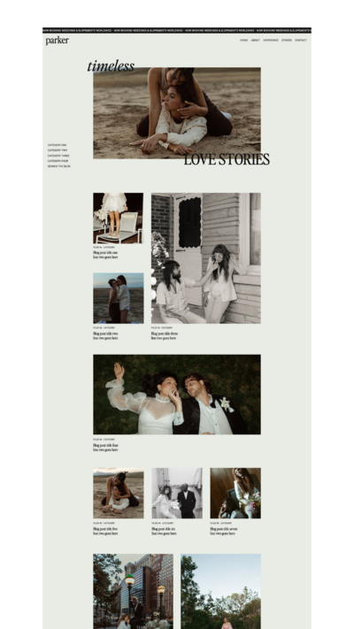 Parker showit website template mockup