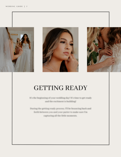 Minimal Wedding Video Guide Getting Ready Page