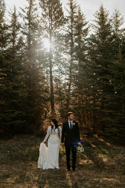 woods in grand teton national park pictures for wedding couple