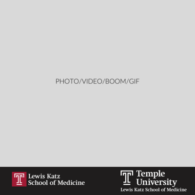 White template with Temple logos in the lower bar, designed for institutional events.