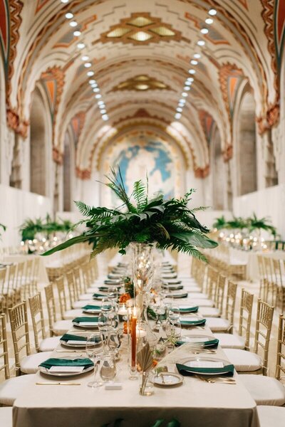 Luxury Michigan wedding reception table design.