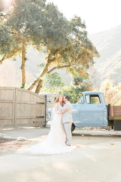 Bride and groom walk up memorial steps at their DC wedding