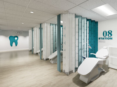 WhitenUp Teeth Whitening Spa, a modern and inviting dental spa offering professional teeth whitening services. The image shows a sleek, contemporary treatment room with comfortable seating, bright lighting, and a specialized whitening chair. The spa features high-end equipment and soothing decor, creating a relaxing environment for clients seeking a brighter, whiter smile.