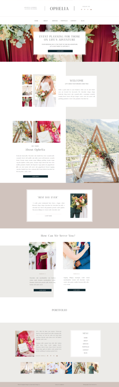 Ophelia Showit Template
