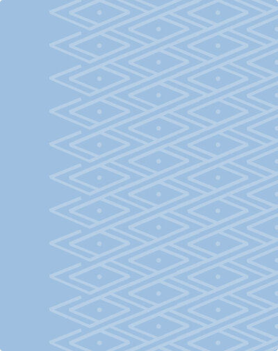 A pattern made of interlacing lines that forms triangles as it stills over a light blue background.