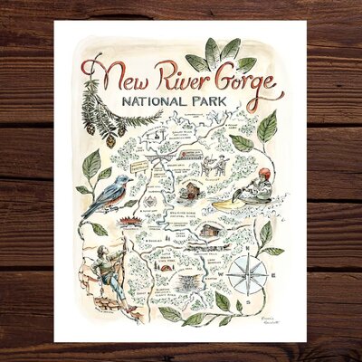 New River Gorge Map by Rosalie Haizlett