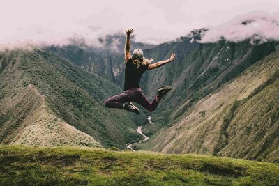 Woman celebrating second chance at a healthier life