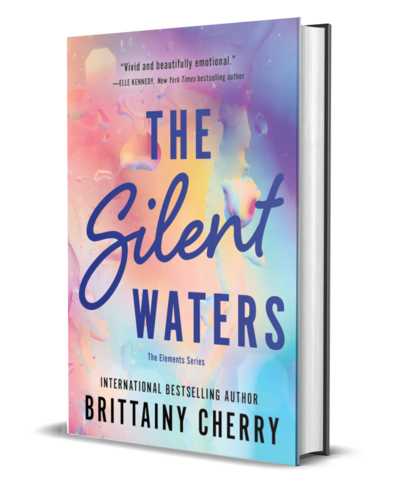 man with beard wearing a white shirt looks down on the cover of the air he breathes by romance author brittainy cherry