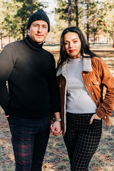Engagement photo of Missoula couple holding hands