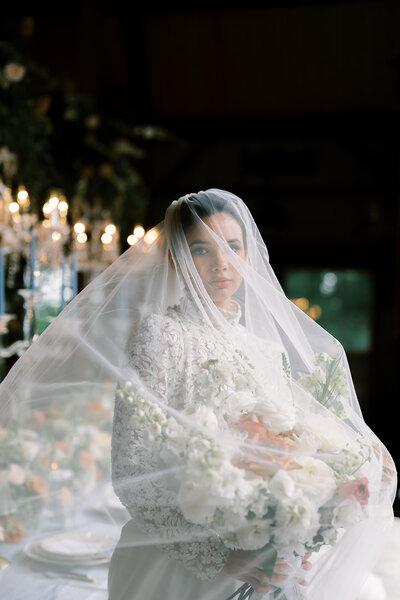 An editorial bridal portrait at a Cape May wedding.