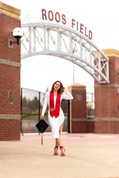 EWU Graduation pictures outside of EWU Cheney Roos Field