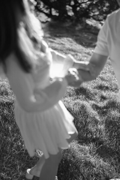 chicago wedding photos of Bride and Groom walking in front of Greencrest Manor in a Black tux and a Berta Wedding gown by Allison Francois Photography