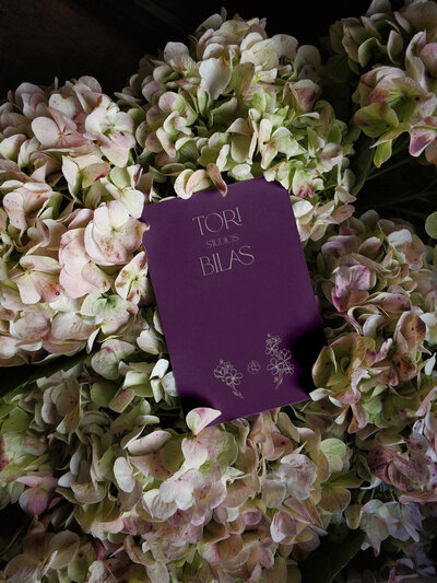 TBS Custom Wedding Stationery Card in Flowers Mockup
